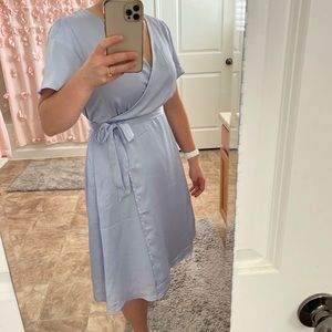 JESSAKAE SILK FAUX WRAP DRESS